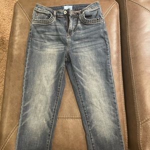 CeCe ruffle pocket high waisted skinny jeans Sz 6